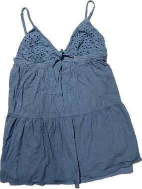 PacSun Dusty Blue Eyelet Tank top size M